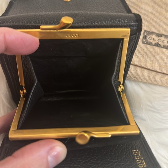 Gucci Leather & Suede Bamboo Wallet vintage black - Picture 11 of 12